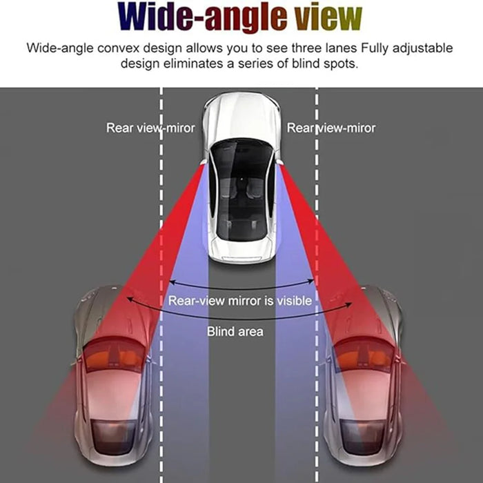Car Rear View Mirror 360-Degree Rotatable Wide Angle Blind Spot Mirror Auxiliary Parking Aid - Black - 4