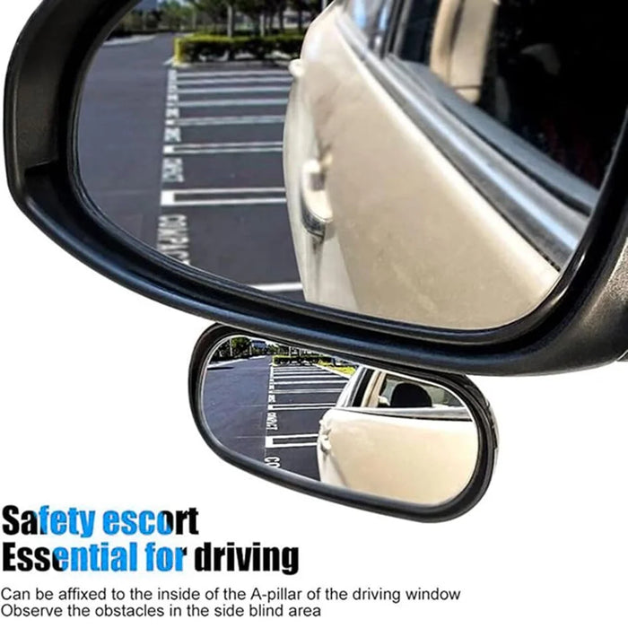 Car Rear View Mirror 360-Degree Rotatable Wide Angle Blind Spot Mirror Auxiliary Parking Aid - Black - 5