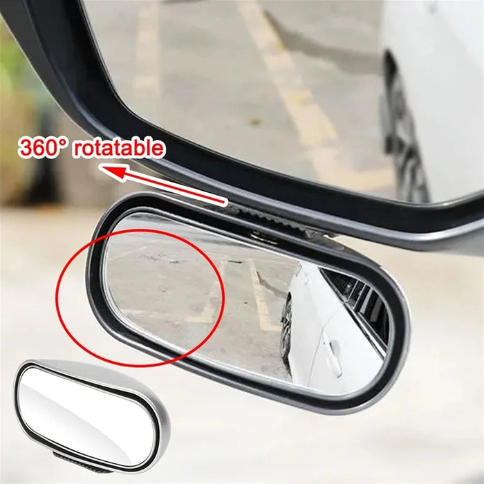 Car Rear View Mirror 360-Degree Rotatable Wide Angle Blind Spot Mirror Auxiliary Parking Aid - Black - 7