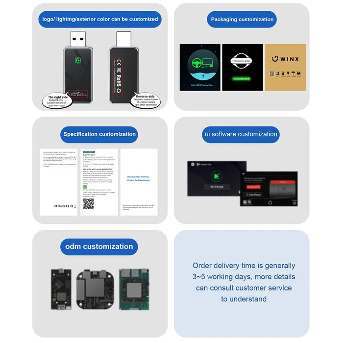Wireless Carplay Adapter CarPlay Smart Box Convert Wired to Wireless Dongle for Apple Android - 7