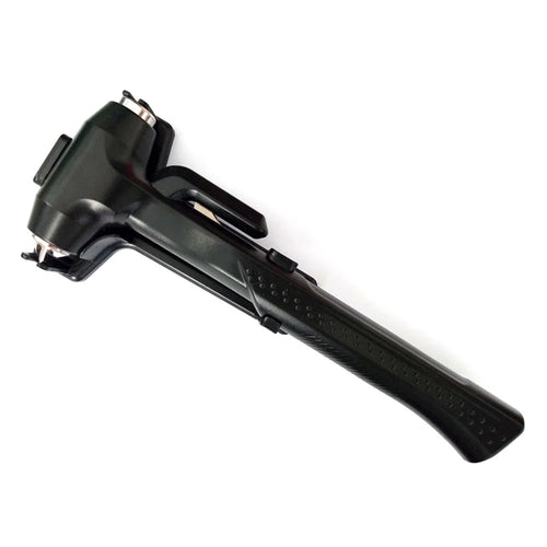 Car Safety Hammer with Seat Belt Cutter Window Breaker Long Handle Emergency Escape Tool - Black - 1