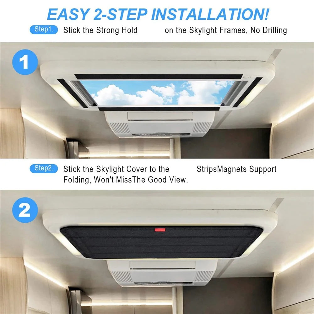 RV Sunroof Sunshade Curtain Privacy Protection Foldable RV Vents Skylight Insulator Cover - 6