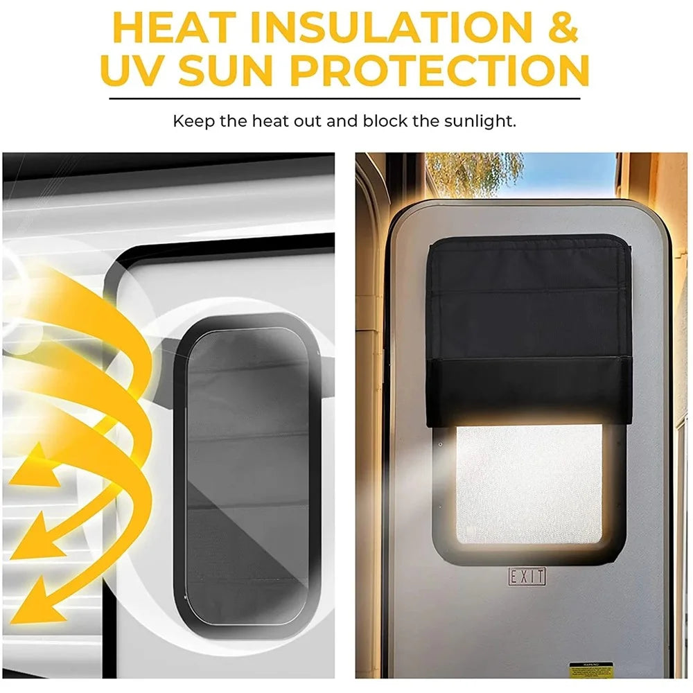 RV Door Window Shade Foldable Blackout Cover Privacy Protection Curtain for Camper Trailer - 3
