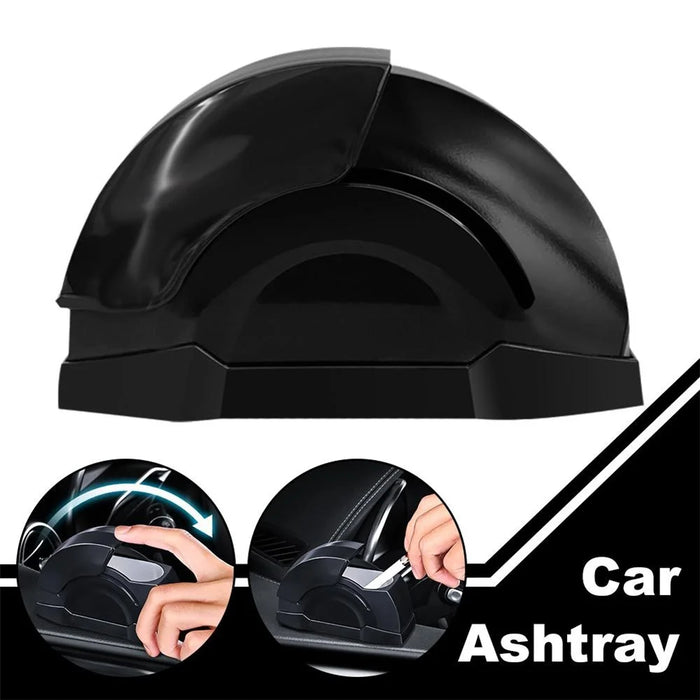Car Door Ashtray Portable Cigarette Holder with Lid Removable Liner Ashtray - Black - 3