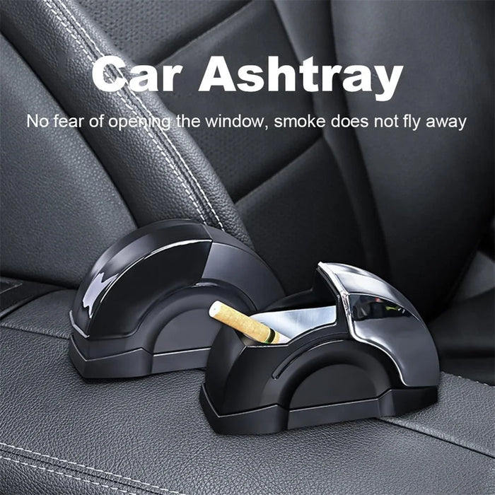 Car Door Ashtray Portable Cigarette Holder with Lid Removable Liner Ashtray - Black - 6