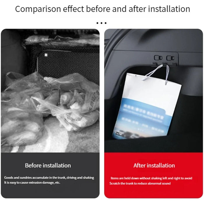 For Tesla Model Y 2021 - 2023 Car Trunk Organizer Hook Sundries Storage Bag Umbrella Hanger - 4