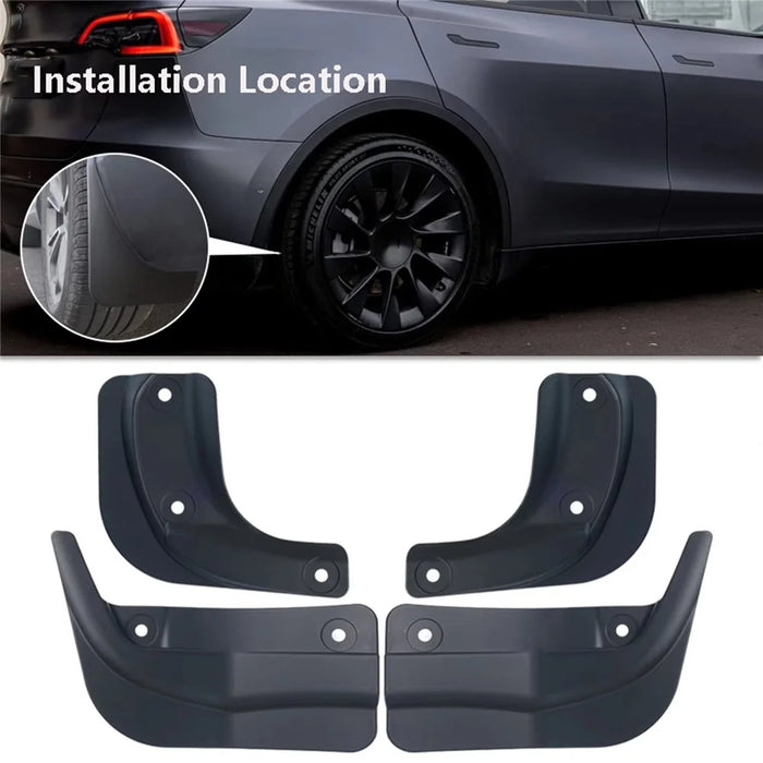 4Pcs / Set For Tesla Model 3 2024 Mud Fenders TPE Front and Rear Replacement Splash Guards - 7