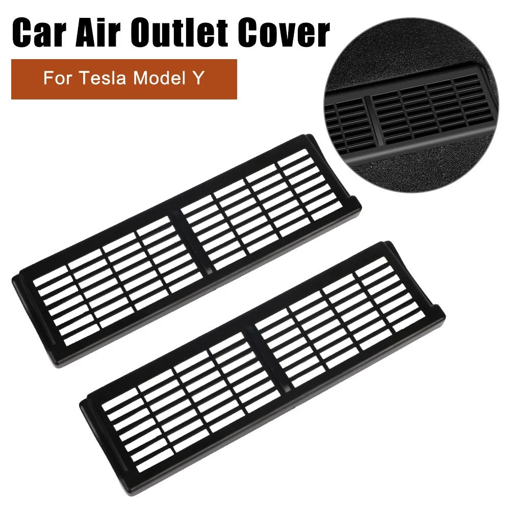 2Pcs / Set For Tesla Model Y Under Seat Air Vent Cover Plastic Air Outlet Grille Protect Cover - 2
