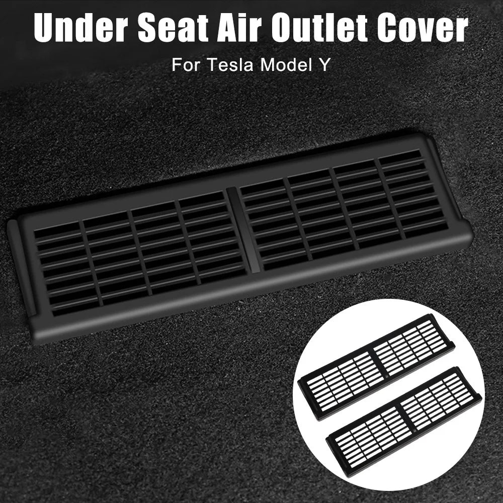 2Pcs / Set For Tesla Model Y Under Seat Air Vent Cover Plastic Air Outlet Grille Protect Cover - 4