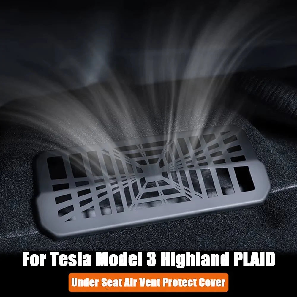2Pcs / Set For Tesla Model Y Under Seat Air Vent Cover Plastic Air Outlet Dustproof Shield - 6