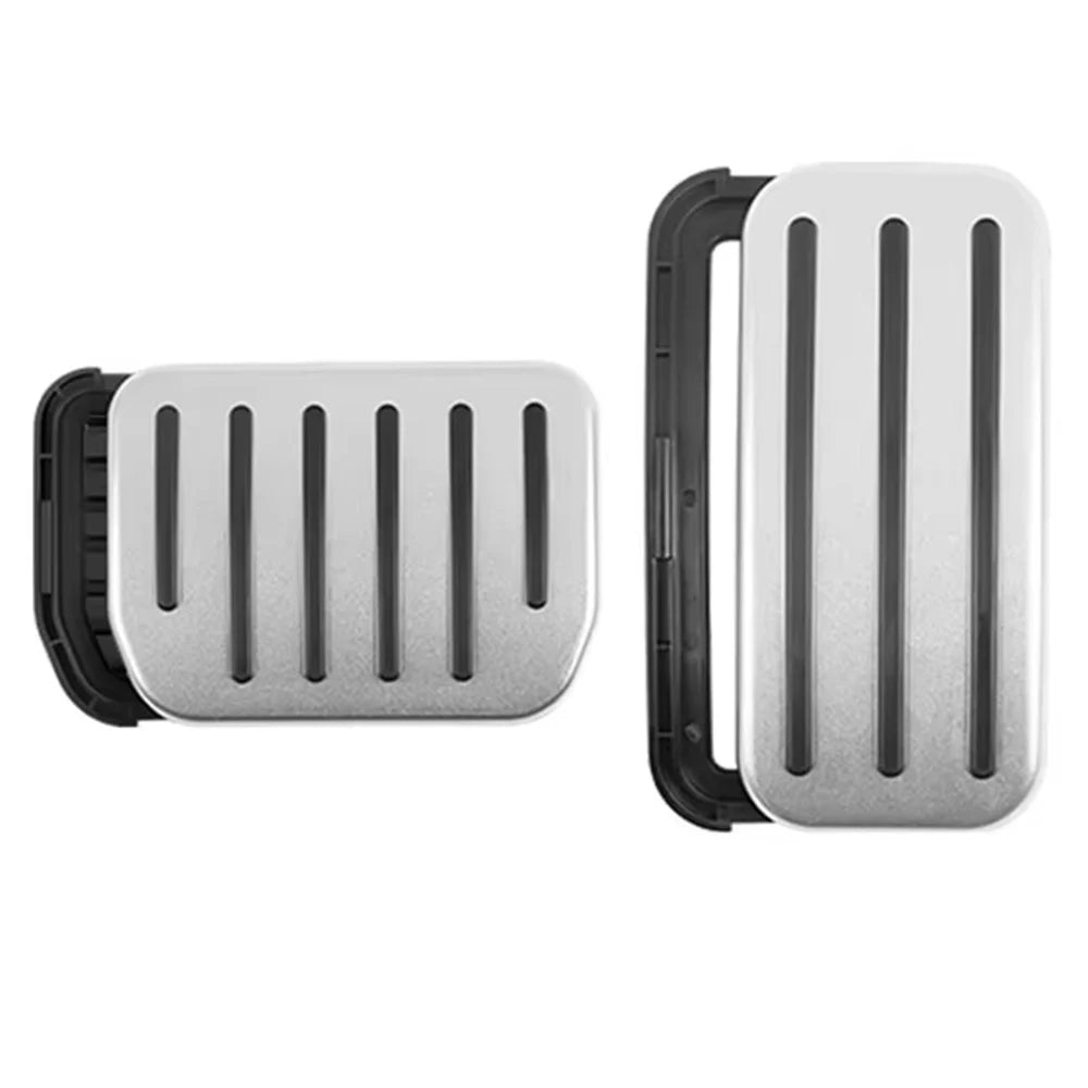 2Pcs / Set For Tesla Model Y  /  3 Car Styling Non Slip Accelerator Brake Pedal Pad Cover - Silver - 1
