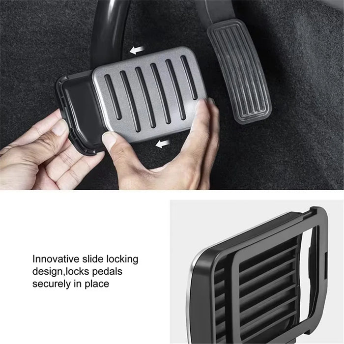2Pcs / Set For Tesla Model Y  /  3 Car Styling Non Slip Accelerator Brake Pedal Pad Cover - Silver - 2