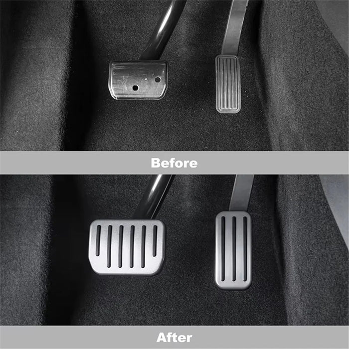 2Pcs / Set For Tesla Model Y  /  3 Car Styling Non Slip Accelerator Brake Pedal Pad Cover - Silver - 5