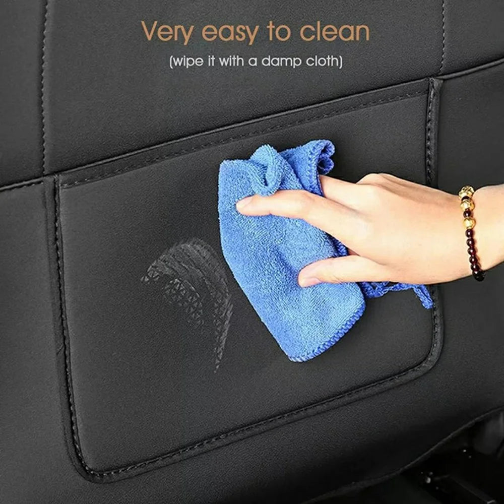 2Pcs For Tesla Model Y  /  3 Highland Seat Back Protector Kick Mat Car Interior Rear Seat Cover - Single Pocket - 4