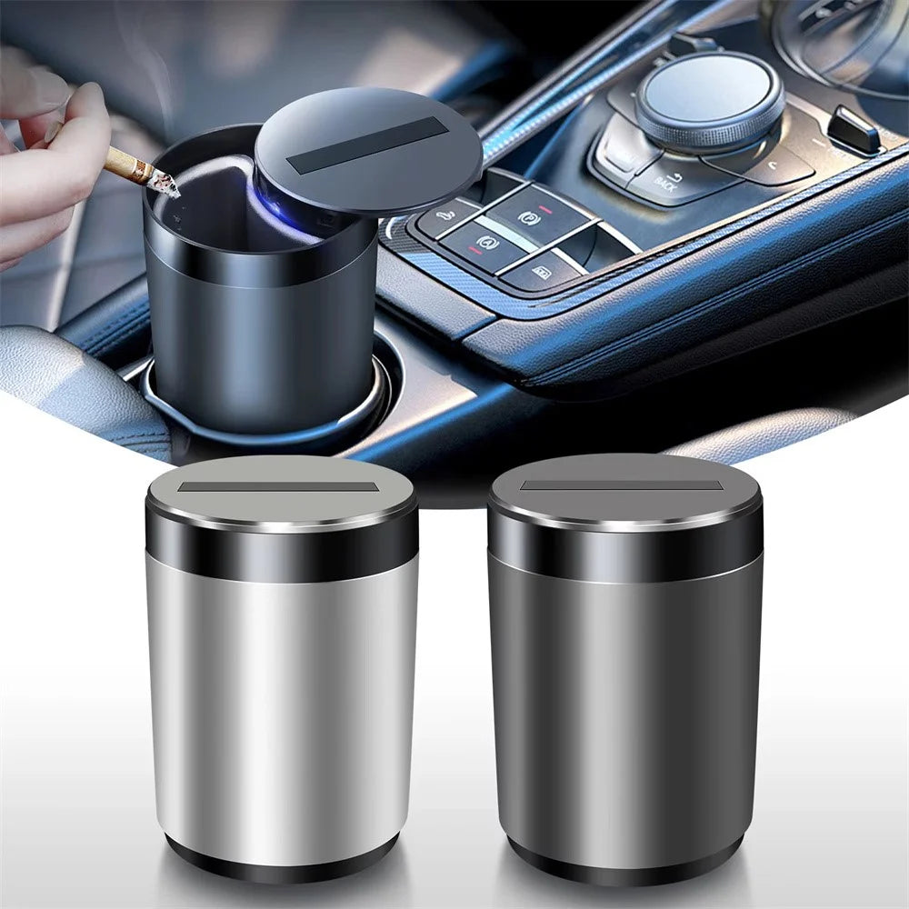 Infrared Sensor Smart Auto Open / Close Aluminum Alloy Car Ashtray with Built In LED Light - Grey - 3