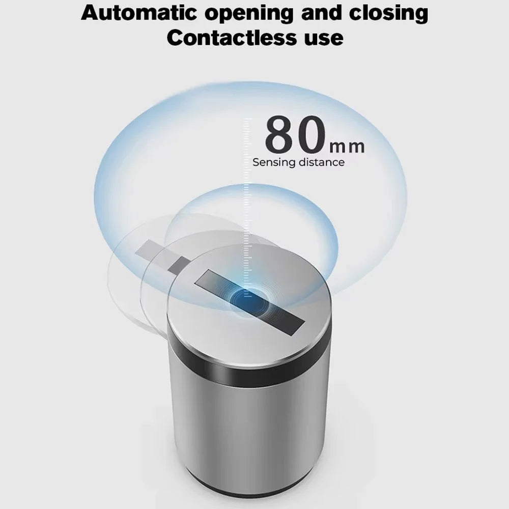 Infrared Sensor Smart Auto Open / Close Aluminum Alloy Car Ashtray with Built In LED Light - Grey - 5