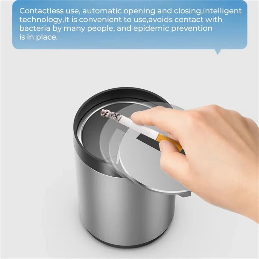 Infrared Sensor Smart Auto Open / Close Aluminum Alloy Car Ashtray with Built In LED Light - Grey - 6