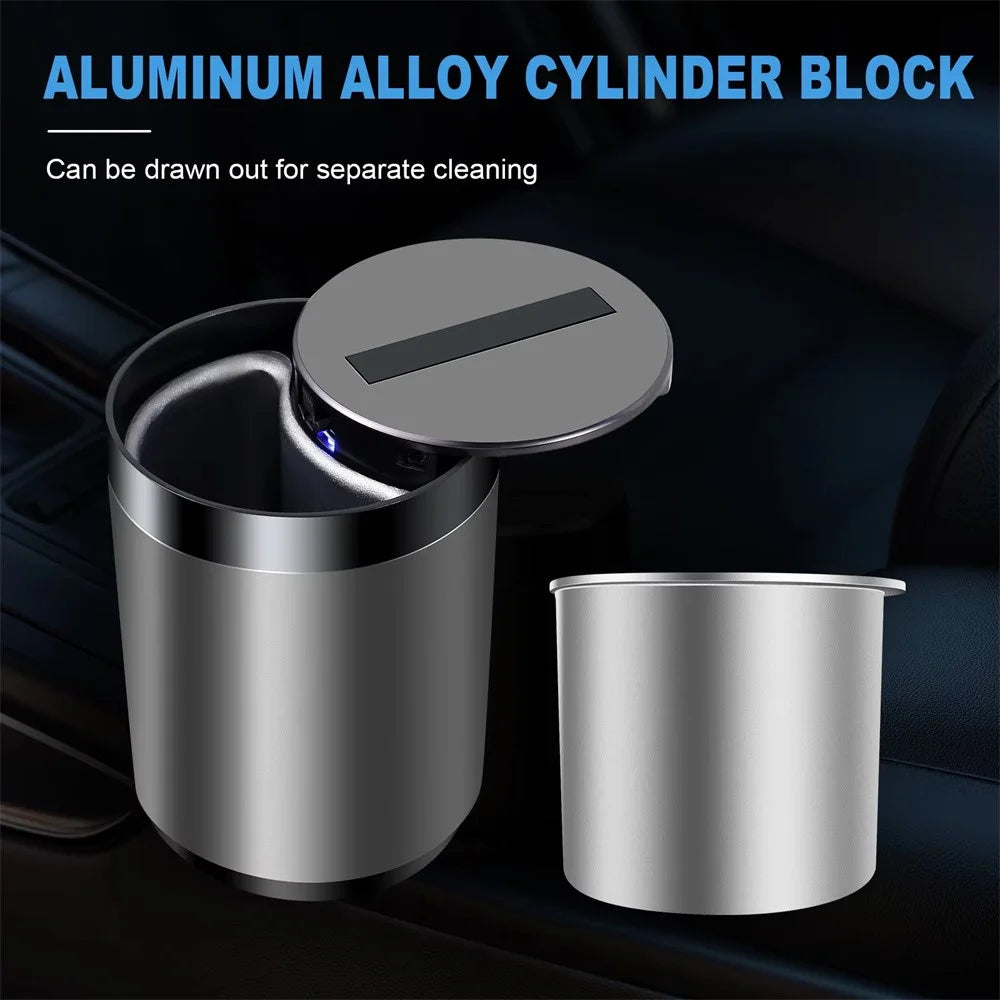 Infrared Sensor Smart Auto Open / Close Aluminum Alloy Car Ashtray with Built In LED Light - Grey - 7
