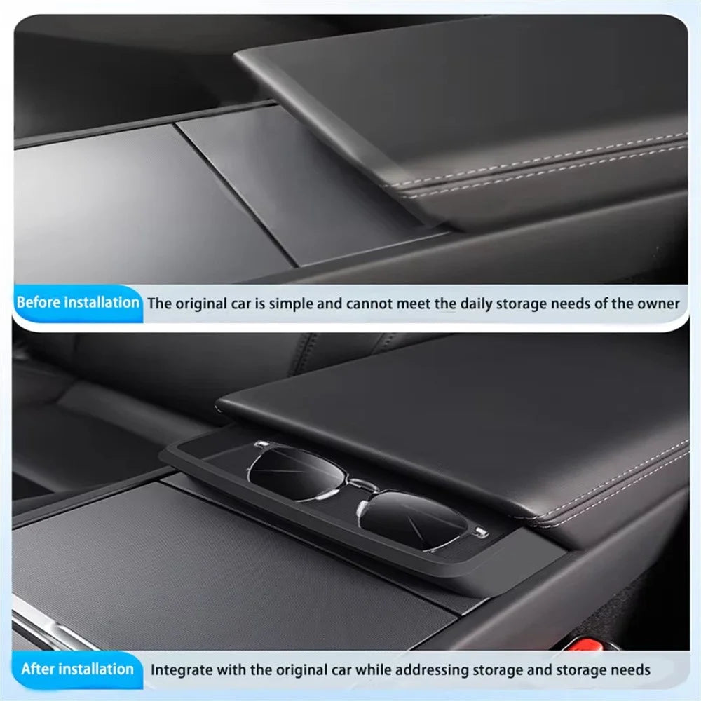 For Tesla Model 3 Highland 2024 2025 Center Console Storage Box Armrest Organizer Tray - 5