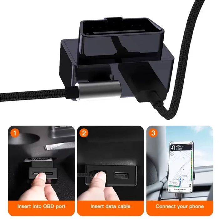 For Tesla Model 3  /  Y OBD Car Charger Dual Port Hidden PD Fast Charging Expansion Dock - 4