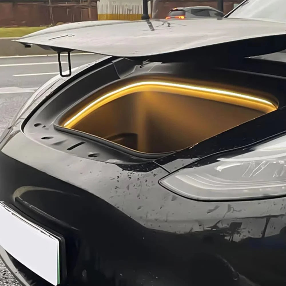 For Tesla Model 3  /  Y 2021 - 2024 Front Trunk LED Light Strip Ambient Lighting Waterproof Decorative Lamp - Warm Light - 2