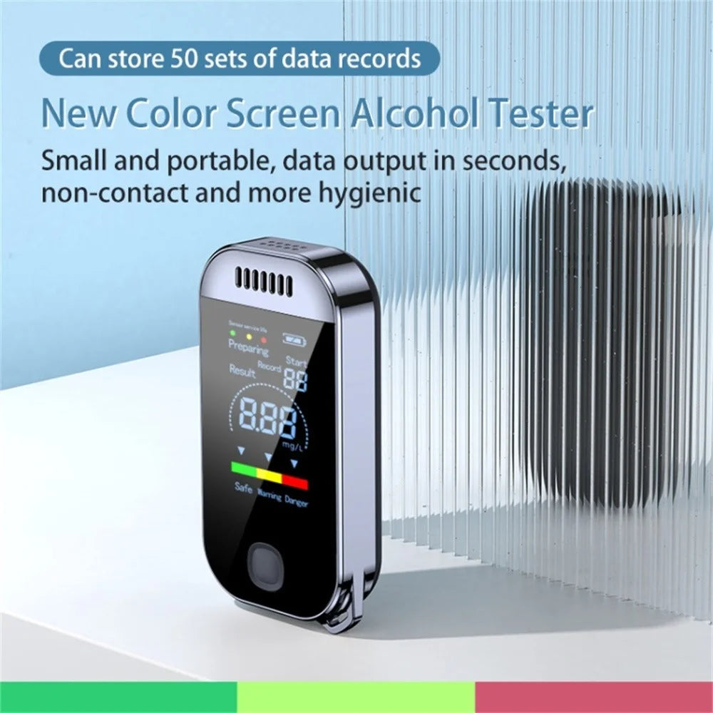 Portable Alcohol Tester Digital Display Color Screen Breathalyzer Non Contact Drunk Driving Detector - 2