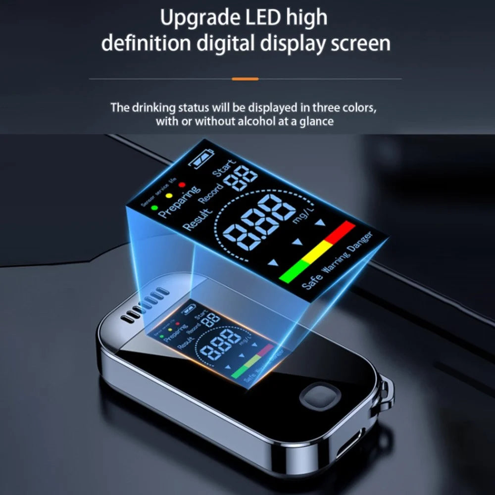 Portable Alcohol Tester Digital Display Color Screen Breathalyzer Non Contact Drunk Driving Detector - 4