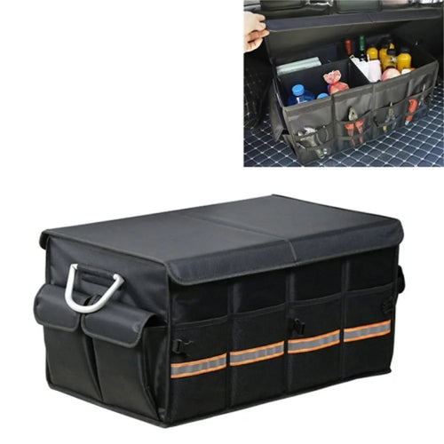 Reflective Foldable Car Trunk Organizer Waterproof Oxford Fabric Storage Box with Lid , Size L - 1