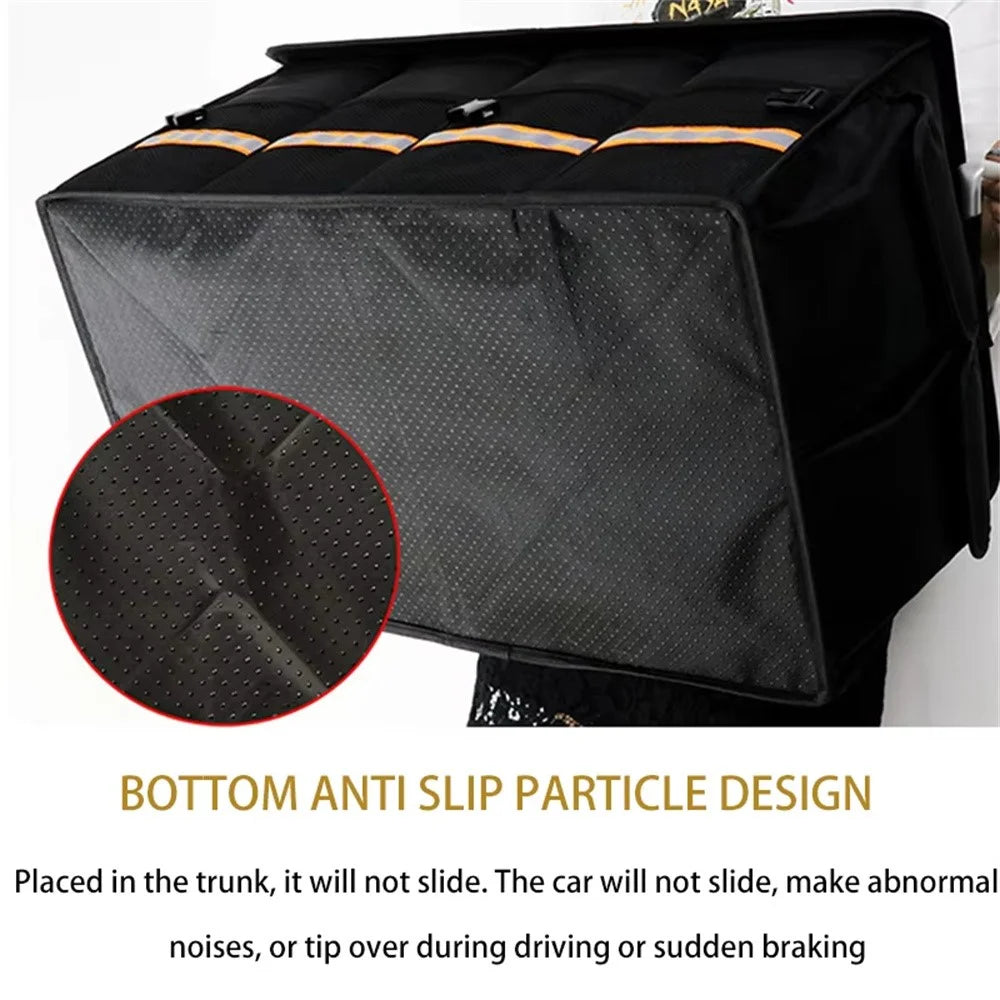 Reflective Foldable Car Trunk Organizer Waterproof Oxford Fabric Storage Box with Lid , Size L - 3