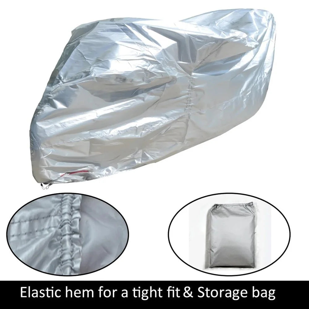Waterproof Motorcycle Cover UV Protection Silver Coated 210D Oxford Fabric Dust Cover , Size L / 220 x 95 x 110cm - 2
