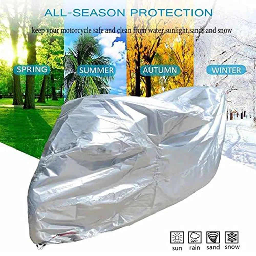 Waterproof Motorcycle Cover UV Protection Silver Coated 210D Oxford Fabric Dust Cover , Size 3XL / 295 x 110 x 140cm - 3