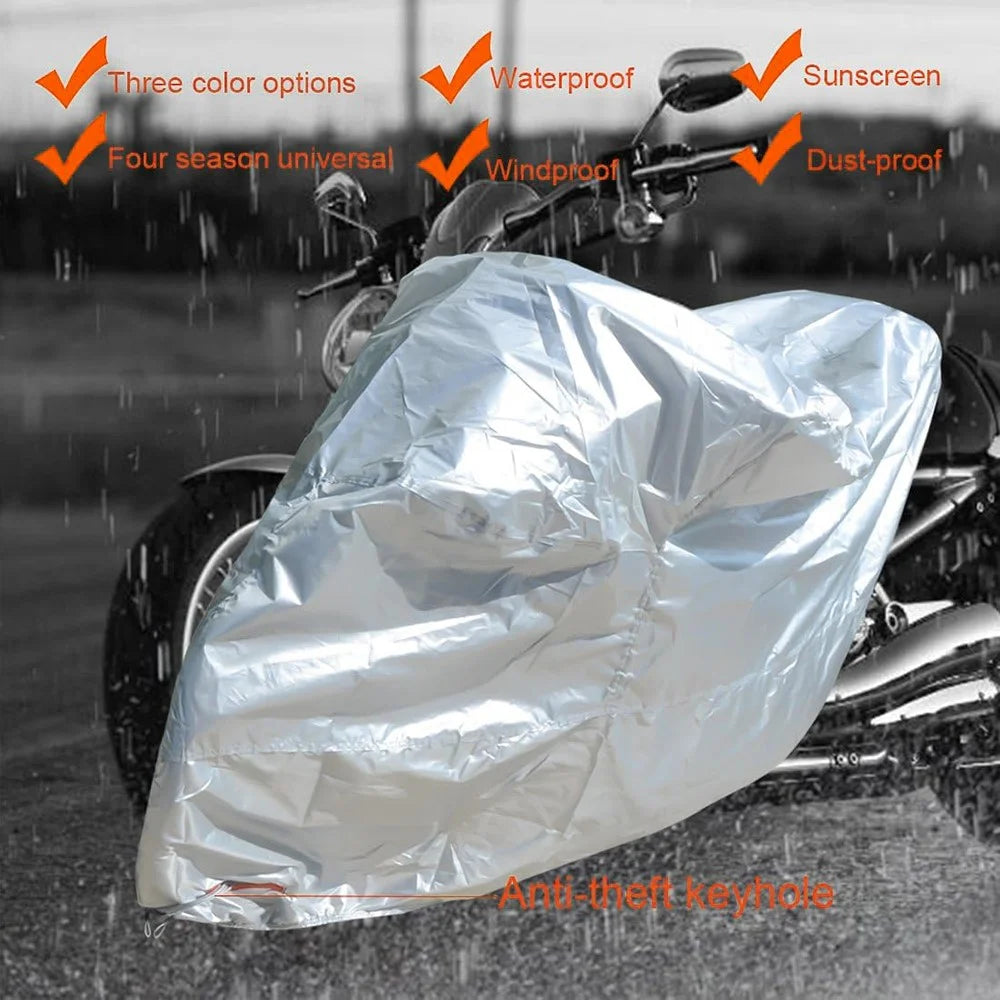 Waterproof Motorcycle Cover UV Protection Silver Coated 210D Oxford Fabric Dust Cover , Size 3XL / 295 x 110 x 140cm - 4