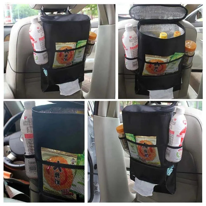 Car Seat Back Cooler Bag Oxford Cloth Aluminum Foil Insulated Thermal Hanging Storage Organizer - 4