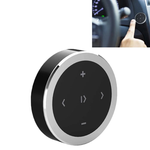 Bluetooth-compatible Car Steering Wheel Remote Control Phone Music Controller Camera Shutter - Silver - 1