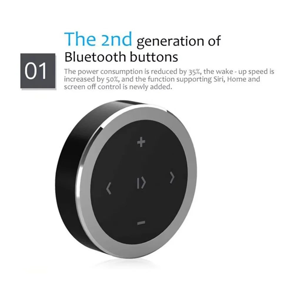 Bluetooth-compatible Car Steering Wheel Remote Control Phone Music Controller Camera Shutter - Silver - 6