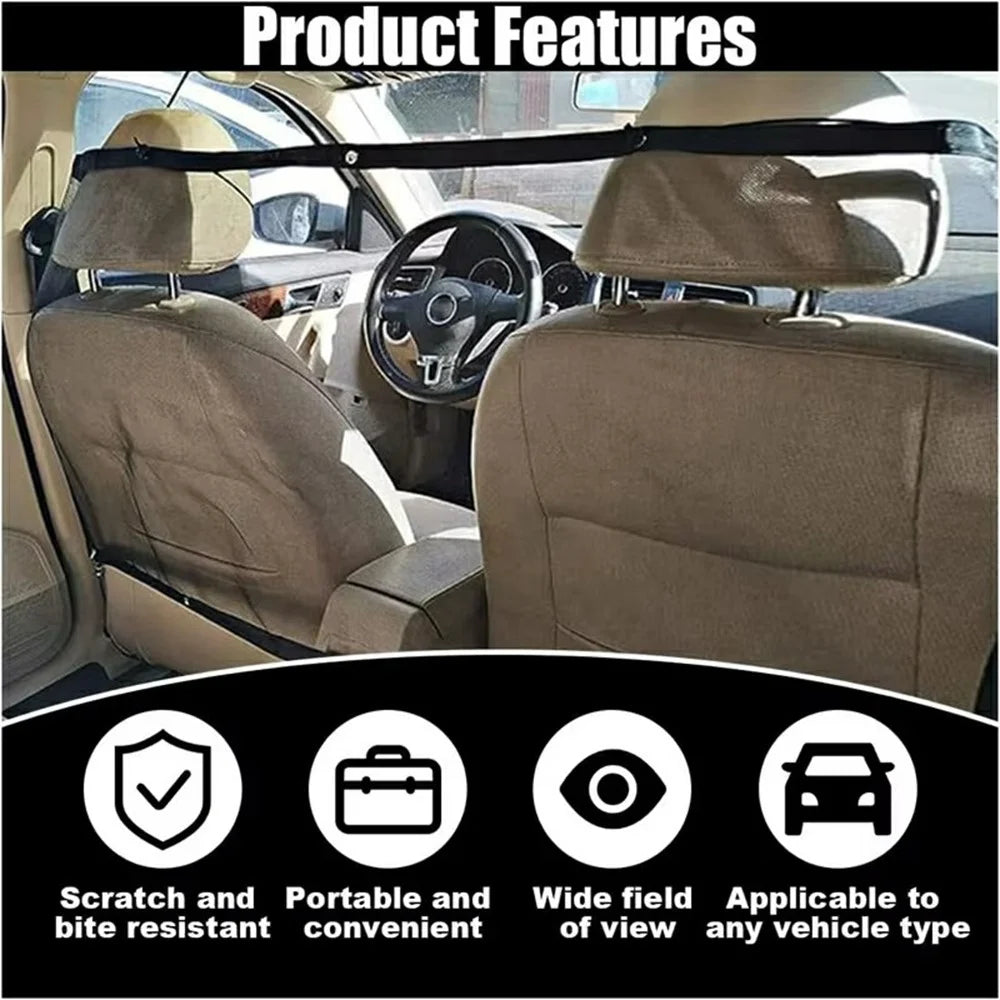 Car Pet Barrier Safety Net with Hooks Oxford Cloth Dog Backseat Divider Mesh Fence for Vehicle - 2