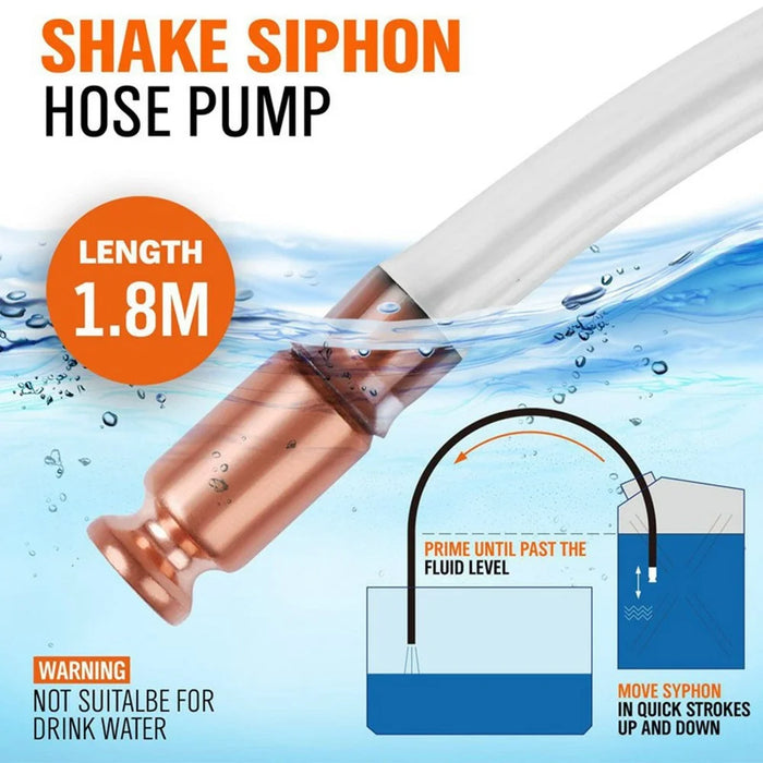 1.8m Siphon Hose Multipurpose Self Priming Pump Fuel Transfer Pump Shaker Siphon for Gasoline Fuel Water - 3
