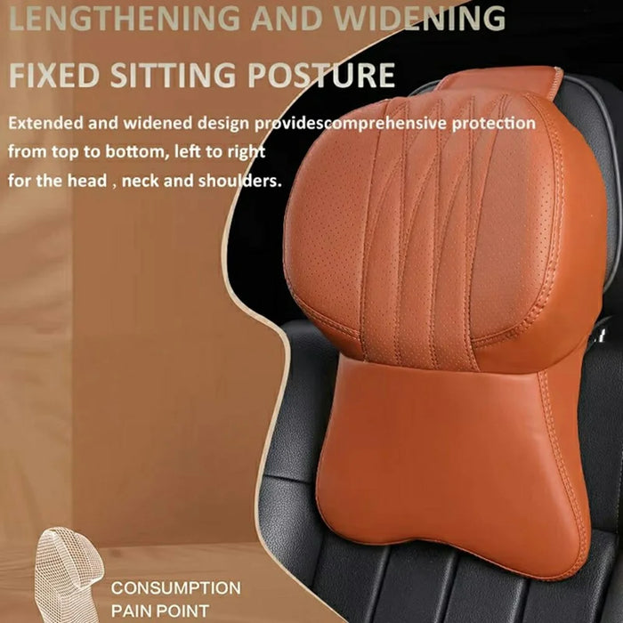 Car Headrest Neck Pillow Vehicle Backrest Cushion Universal Protective Pillow Pad For All Seasons Automotive Accessory - Orange - 4