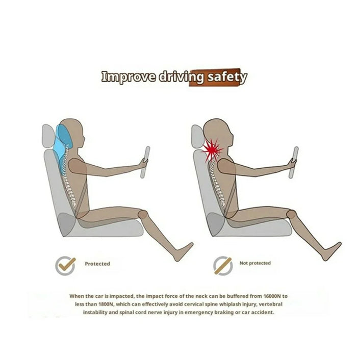 Car Headrest Neck Pillow Vehicle Backrest Cushion Universal Protective Pillow Pad For All Seasons Automotive Accessory - Orange - 6