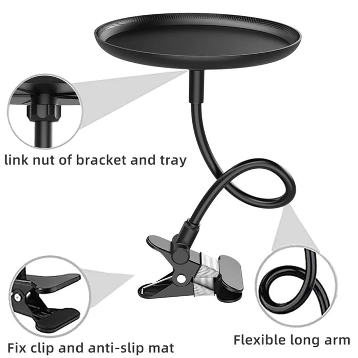 Clip On Car Tray Table Food Drink Holder Desk Plastic Portable Dining Workstation for Vehicle - 4