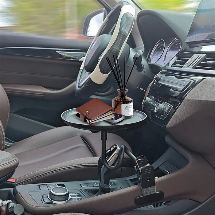 Clip On Car Tray Table Food Drink Holder Desk Plastic Portable Dining Workstation for Vehicle - 7
