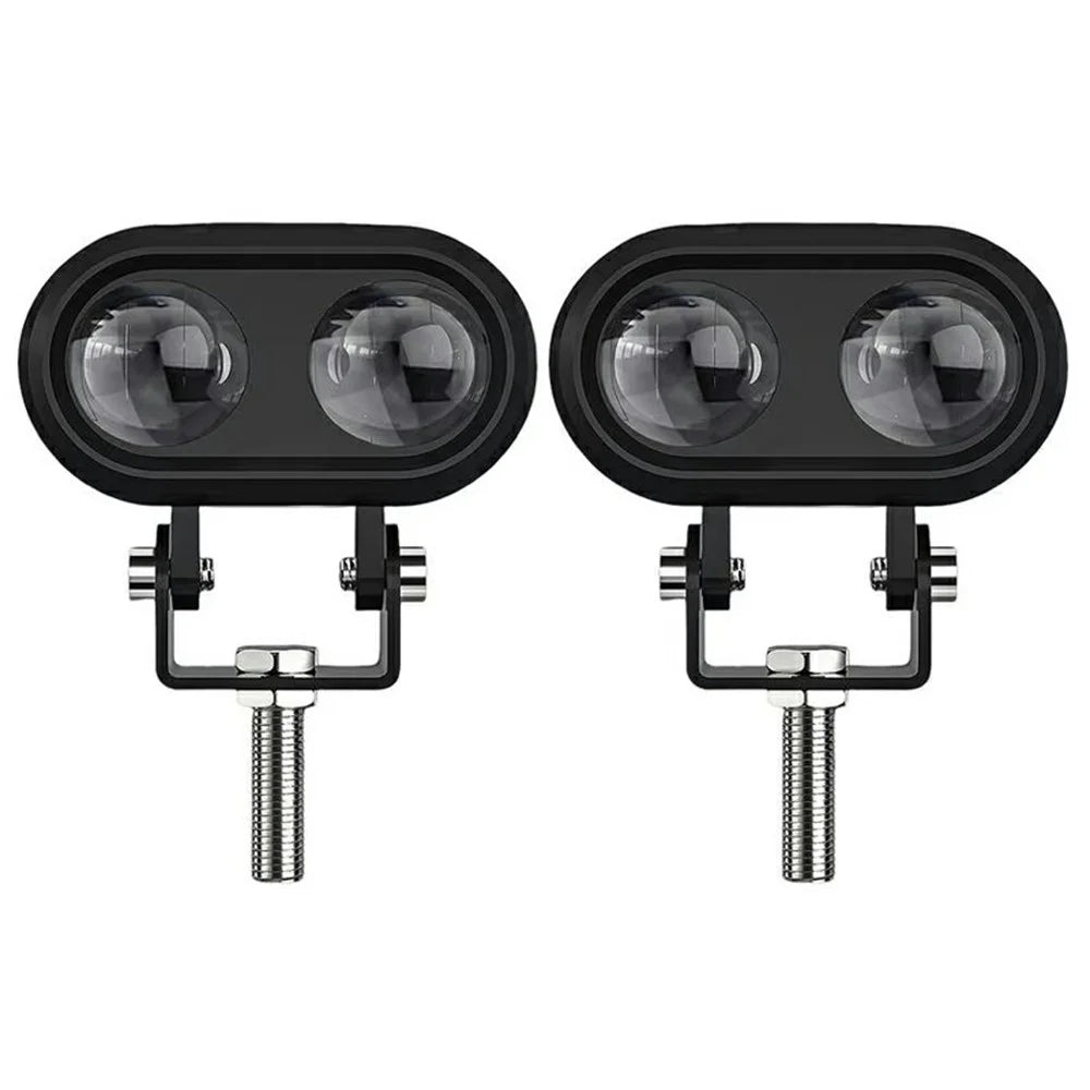 2Pcs Motorcycle LED Spotlight Long Focus Dual Lens High Brightness Off Road IP68 Waterproof Strobe Light - 1