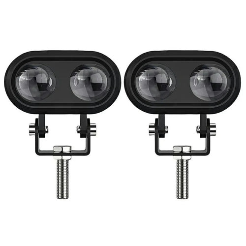 2Pcs Motorcycle LED Spotlight Long Focus Dual Lens High Brightness Off Road IP68 Waterproof Strobe Light - 1