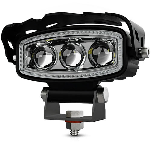 Motorcycle LED Headlight 3 Lens 6 Modes High Low Beam Spotlight Off Road Electric Vehicle Work Light - 1