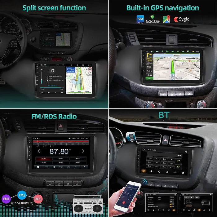 10 Inch Car Stereo Display Screen with Cooling Fan GPS Navigation Android 13 Multimedia Player for Central Control , 2+32GB - 5
