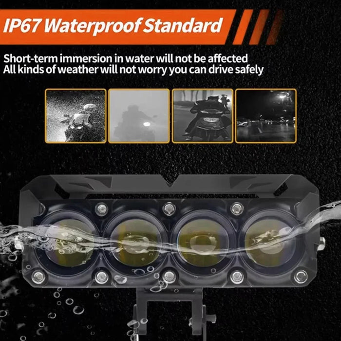MOFOX 3-LED Motorcycle Auxiliary Light Waterproof Motorbike External Headlight Fog Lamp - 4