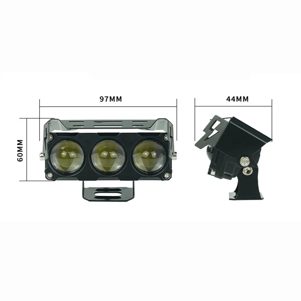 MOFOX 3-LED Motorcycle Auxiliary Light Waterproof Motorbike External Headlight Fog Lamp - 7