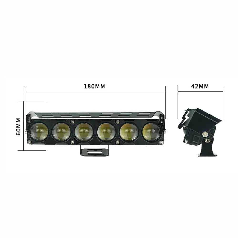 MOFOX 6-LED Motorcycle Auxiliary Light Waterproof Motorbike External Headlight Fog Lamp - 6