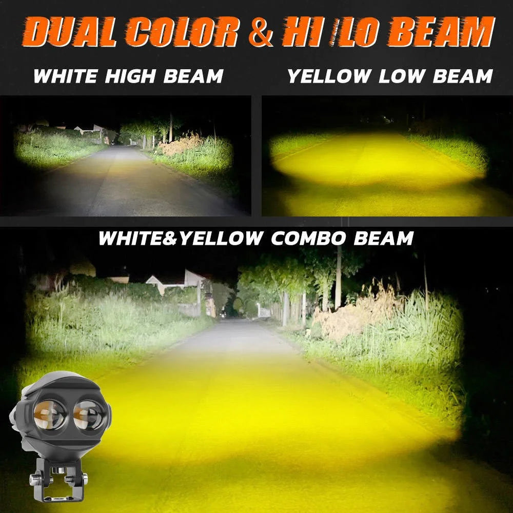 MOFOX W05 Motorcycle LED Fog Light Dual Head Spotlight 40W 8000Lms High / Low Beam Light - 4