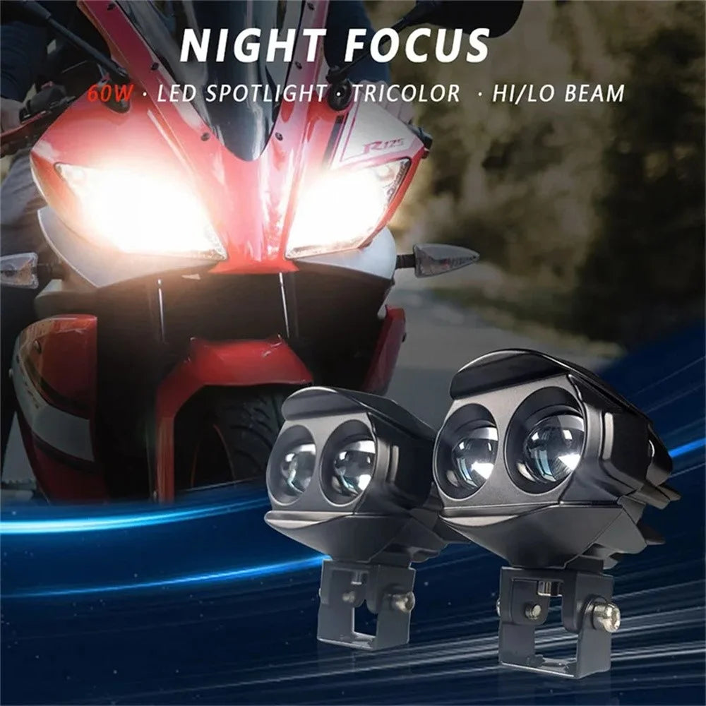 MOFOX W05 Motorcycle LED Fog Light Dual Head Spotlight 40W 8000Lms High / Low Beam Light - 7